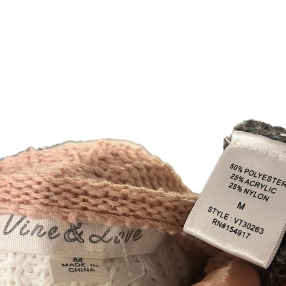 Vine & Love Pink Multi-Color Scoop Neck Color Block Sweater, Size Medium EUC - Picture 4 of 5